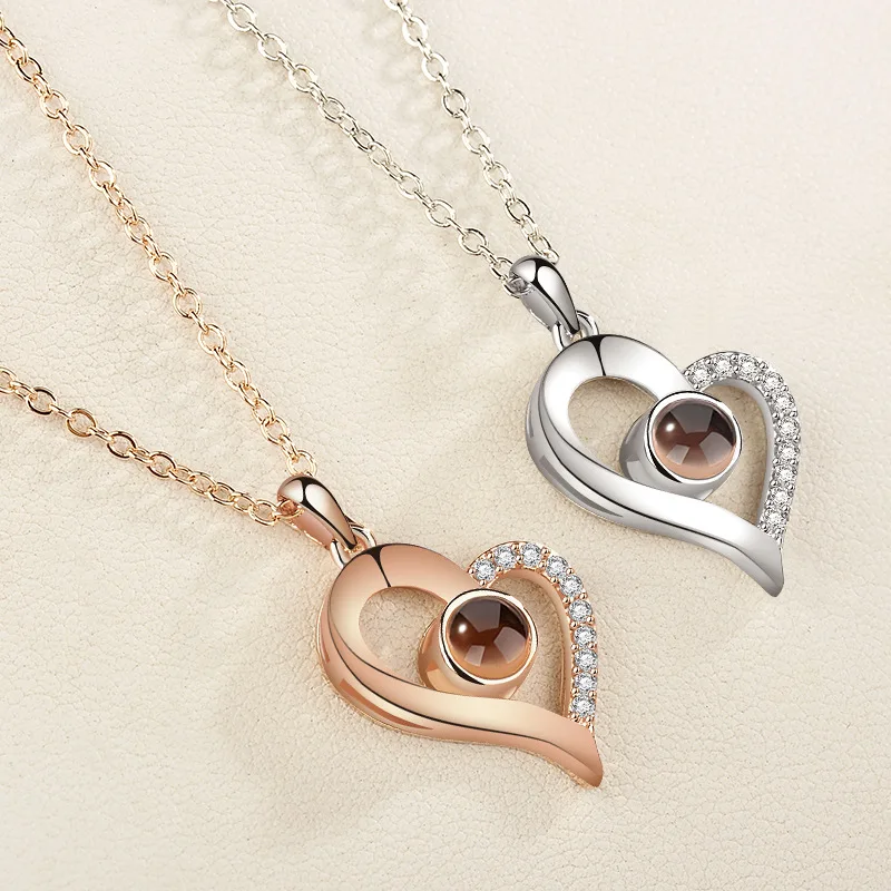 

Fashion Jewelry 100 Languages I Love You Heart Pendant Necklace