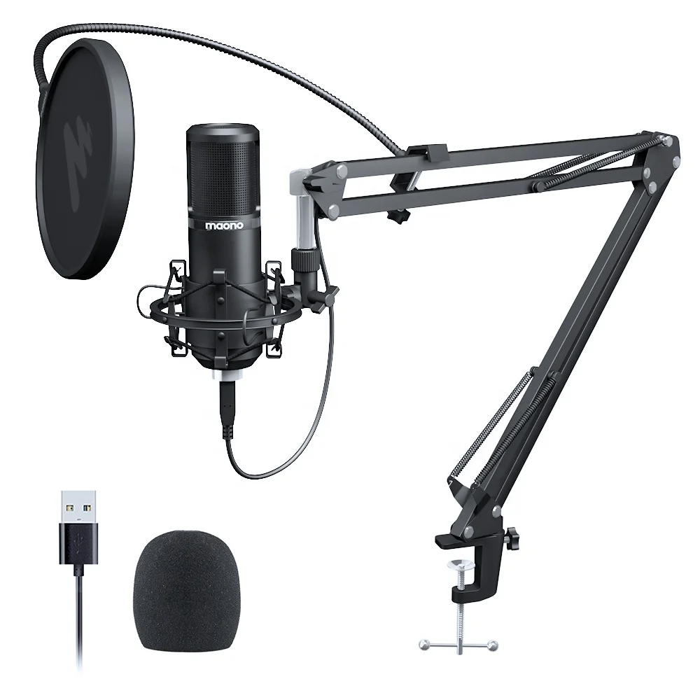 

MAONO All Metal 192khz 24bit Sampling Rate Usb Microphone with Studio Microphone Stand Condenser Gaming Microphone