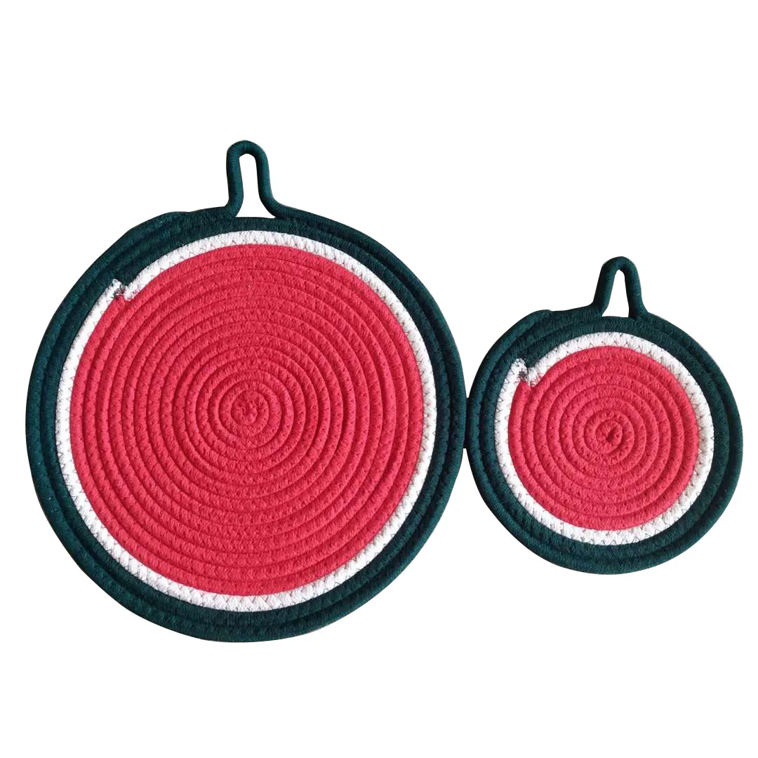 

The Nordic style Cotton rope weaving Fruit shape Tablemat
