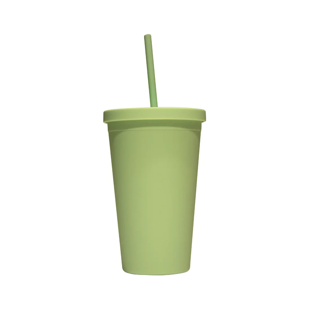 

Wholesale Vacuum Double Wall Plastic Coffee Mug Cup Coffee Tumbler Cup With Straw