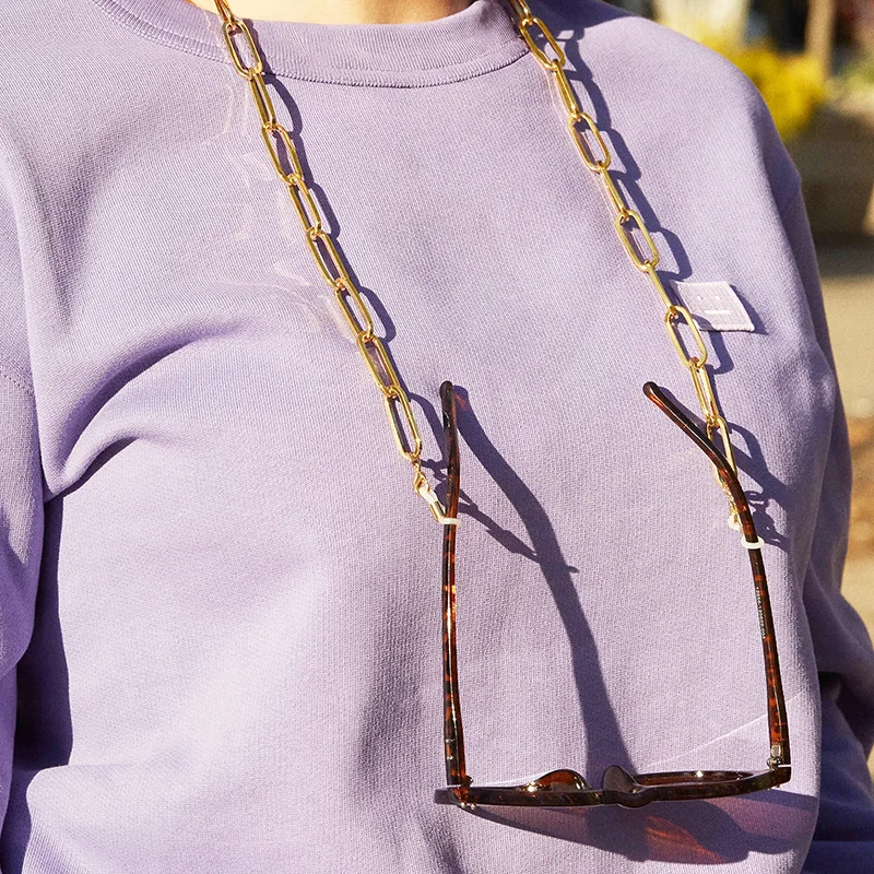 

Masking Holder Strap Multifunctional Glasses Holder Necklace Chunky Link Chain For Glasses, Gold