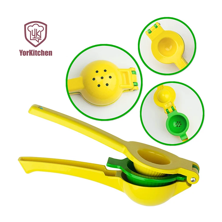 

2-in-1 Bowls metal lemon lime squeezer, Yellow + green