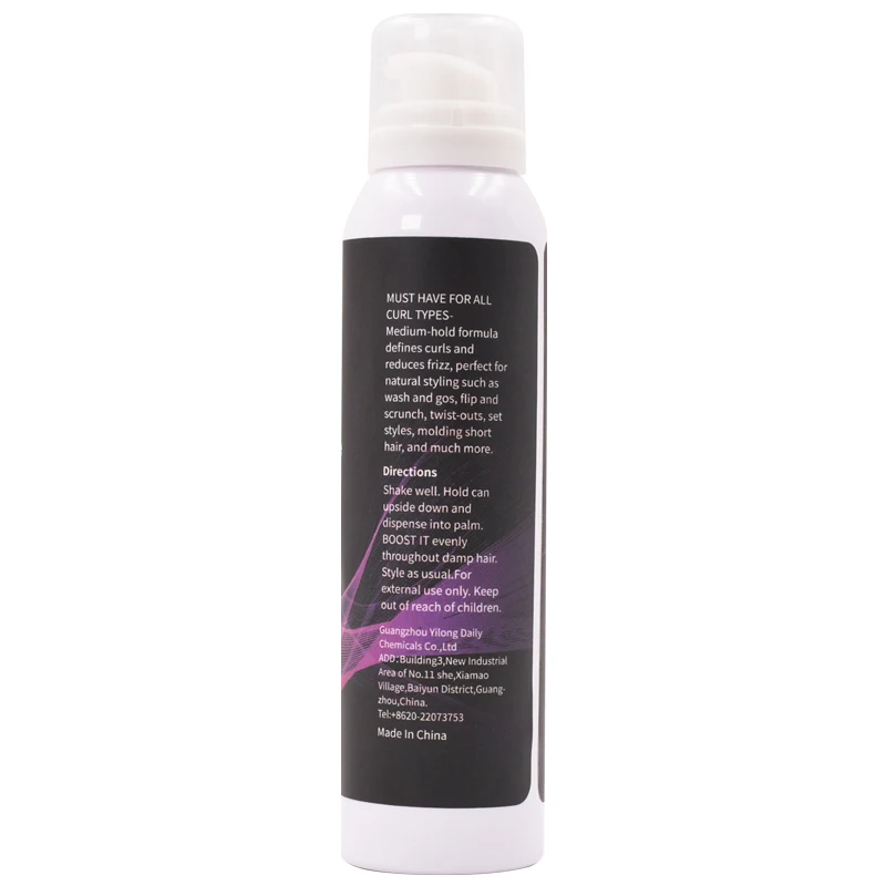 Custom Alcohol Free Hair Mousse Firming Hold Styling Foam And Wax Bulk