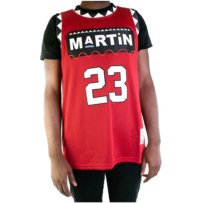 

Drop shipping Custom make cheap price #23 Martin red color basketball jersey men, Customized colors