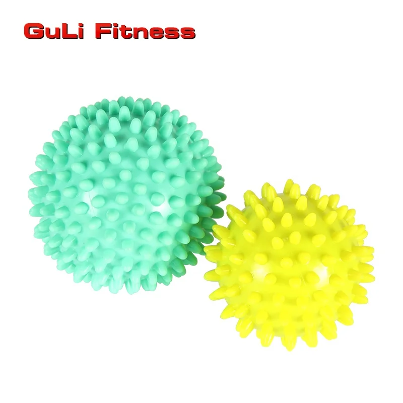 

Guli Fitness Hand Massage Ball 7.5/9cm Colorful Mini Ball OEM/ODM Muscle Relax Balls PVC Spiky Shape Pain Stress Relief, Green/yellow/red or customized