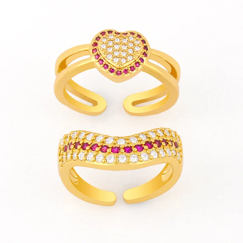 

Hot Sale Love Ring Gift Gold Plated Ring Colorful Engagement Ring For Women Men