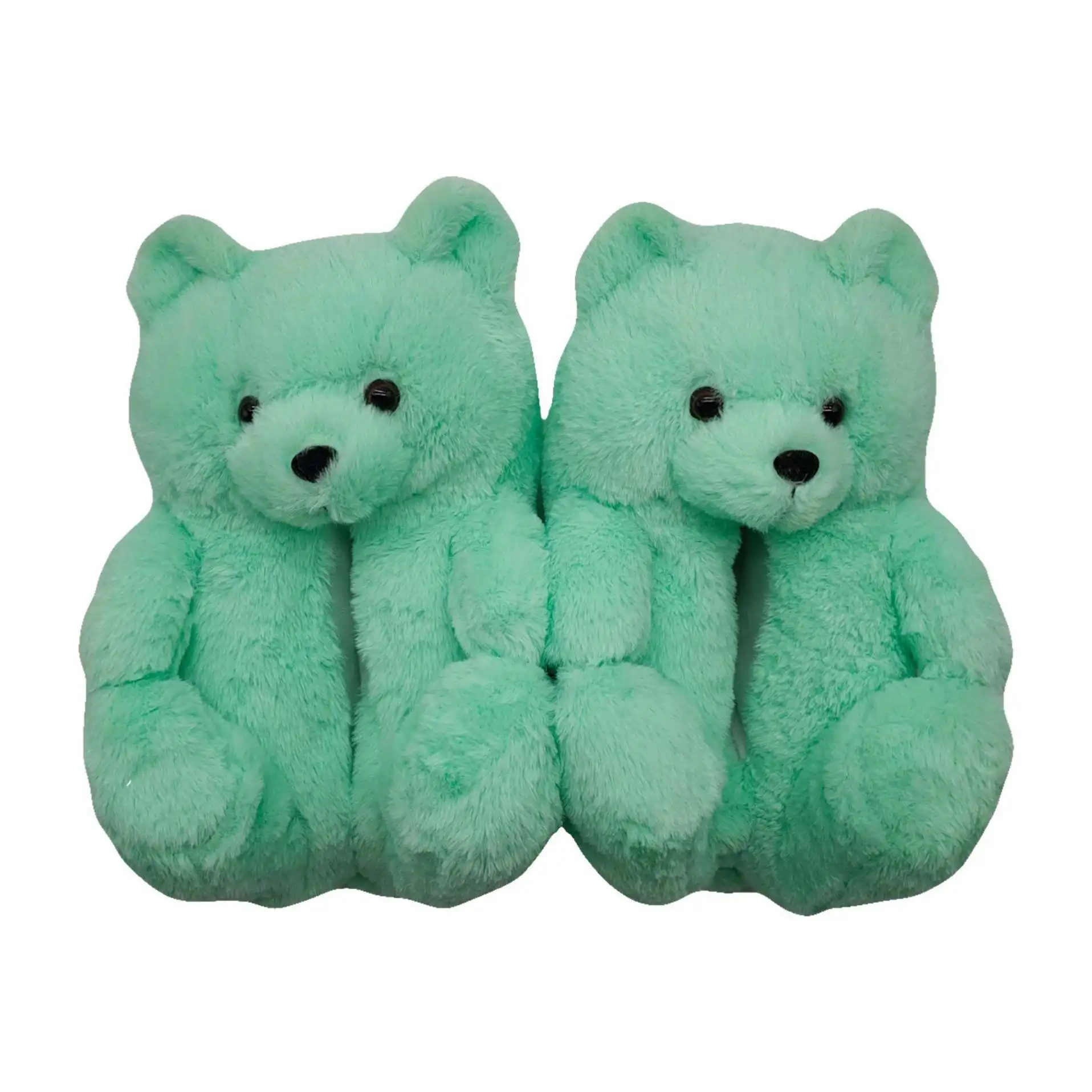 

Hot on Amazon Winter Animal Plush Warm Cute Fuzzy Design Women Girls Home Indoor Shoes Teddy Bear Slippers, Picture