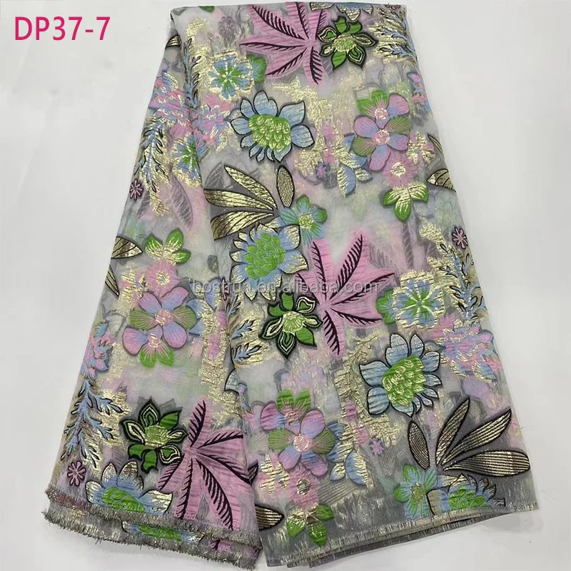 

DP37 New Design Organza Lace African French Lace Fabric High Quality Nigerian Tulle Jacquard Brocade Lace Fabric For Party