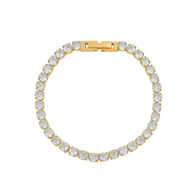 Joolim Waterproof Tarnish Free & Waterproof Luxury Tennis Stainless Steel Crystal Charm Bracelet