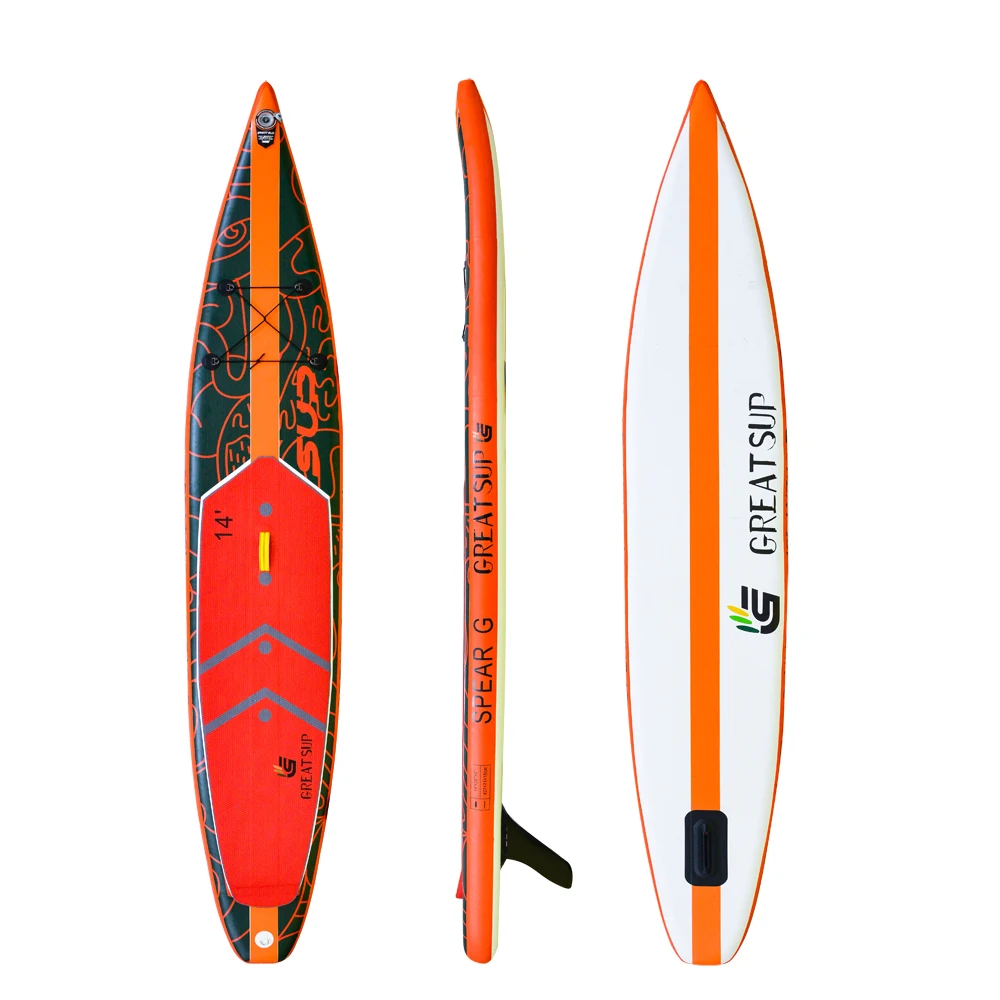 

Red color racing board High-end inflatable surfboard lightweight isup Paddle Board, Customized color/red/orange