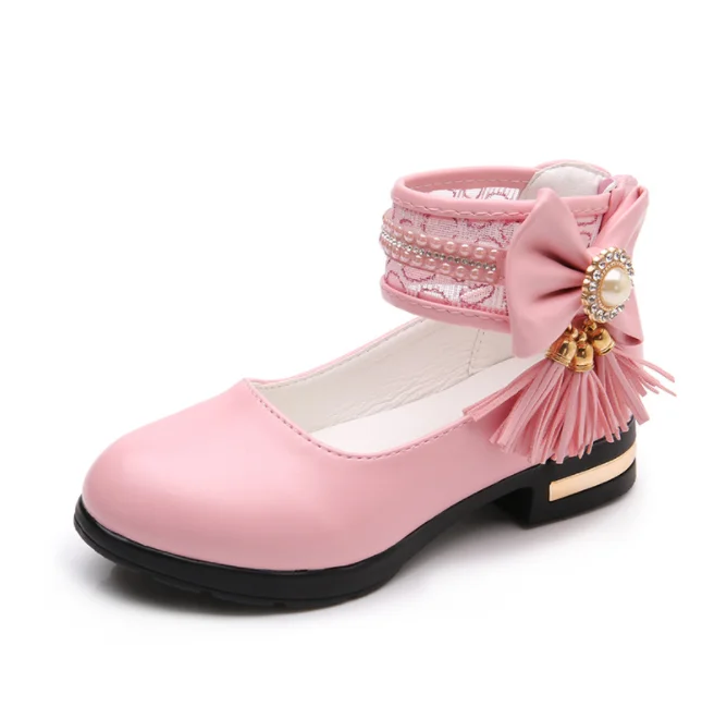 

UP-1090D Children PU Leather Shoes Spring Autumn Tassel Girl Formal Shoes