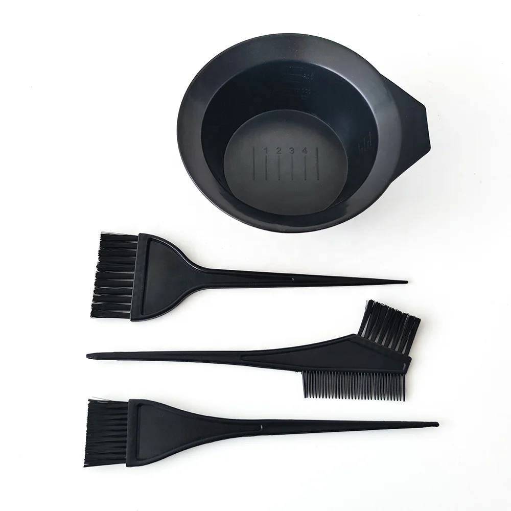 

Wholesale New Style 4pcs Hair Dye Set with Oil Treatment Bowl of Hair Dye Comb and Brush Barber Shop Household Combination Set