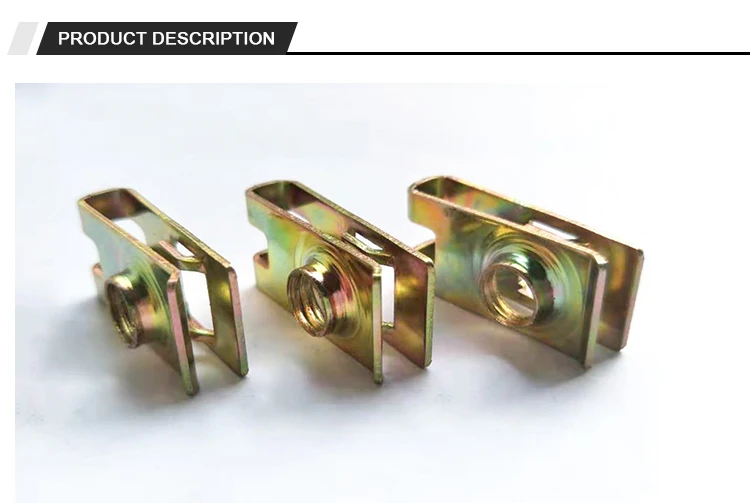 M6 M8 Yellow Metal Clip Of U Nuts Reed,Serrated Steel Reed Nuts Spring