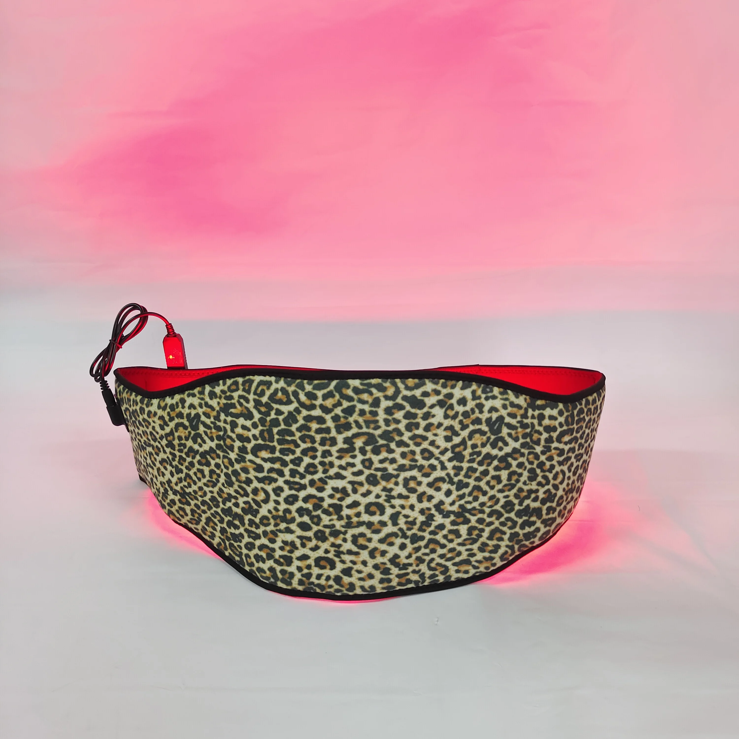 

Custom Leopard print Factory price red light therapy infrared treatment waist belt for weight loss, Black