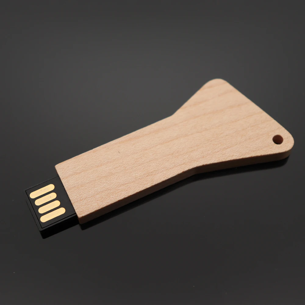 

New Promotional Products USB Flash Drives Bulk Cheap 8GB Key Shape Wooden Wholesale 1GB Pendrive