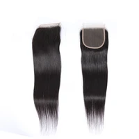 

Apple Girl 4x4 Lace Closure 100% Human Hair Closure Peruvian Hair Weaving Natural Color Non Remy Straight Closure Free Part