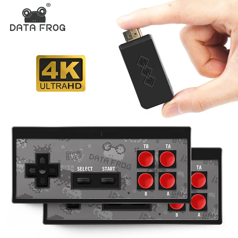 

Data Frog 8 bit Retro Video TV Game Console Y2 HD Built-in 568 Classic Games Potable Mini H D M I Console Retro, Black