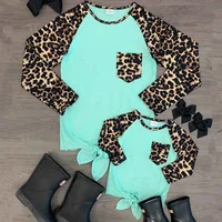 

Casual Style Girl Autumn Clothes Baby Leopard Raglan Shirts Mom And Me Matching Blouse Girl Long Sleeve Tops And Mommy Shirt