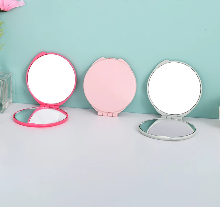 Zonyin Portable Double-Sided 2x Magnifying Mini Foldable Pocket Makeup Mirror Hot Selling 2x Magnifying with Customized Logo