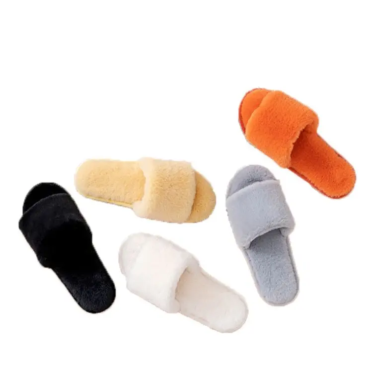 

Autumn and winter new women s fluffy slippers indoor home slippers D11487, Yellow/pink/white/orange/gray/black