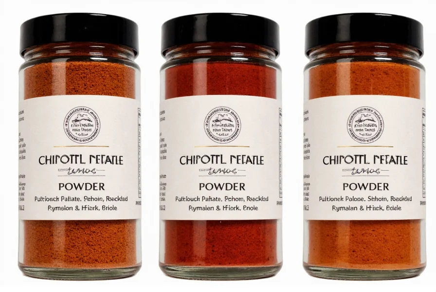 Dried chipotle peppers being ground into powder