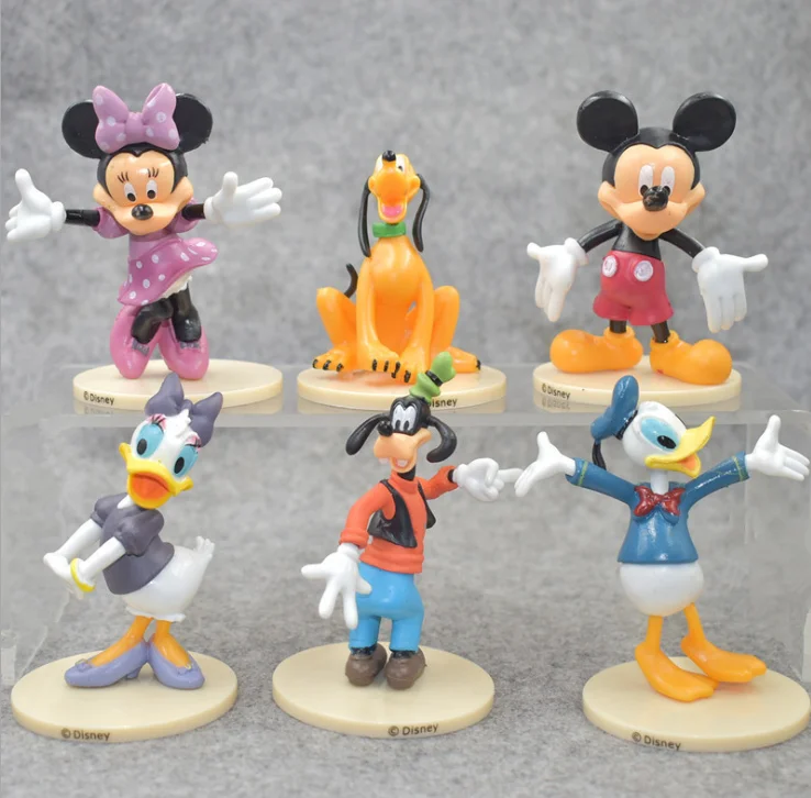 

Free Shipping 6pcs/set 9cm Cartoon Mickey Daisy Duck Goofy Mini Toy Action Figure Kid Toys, Colorful