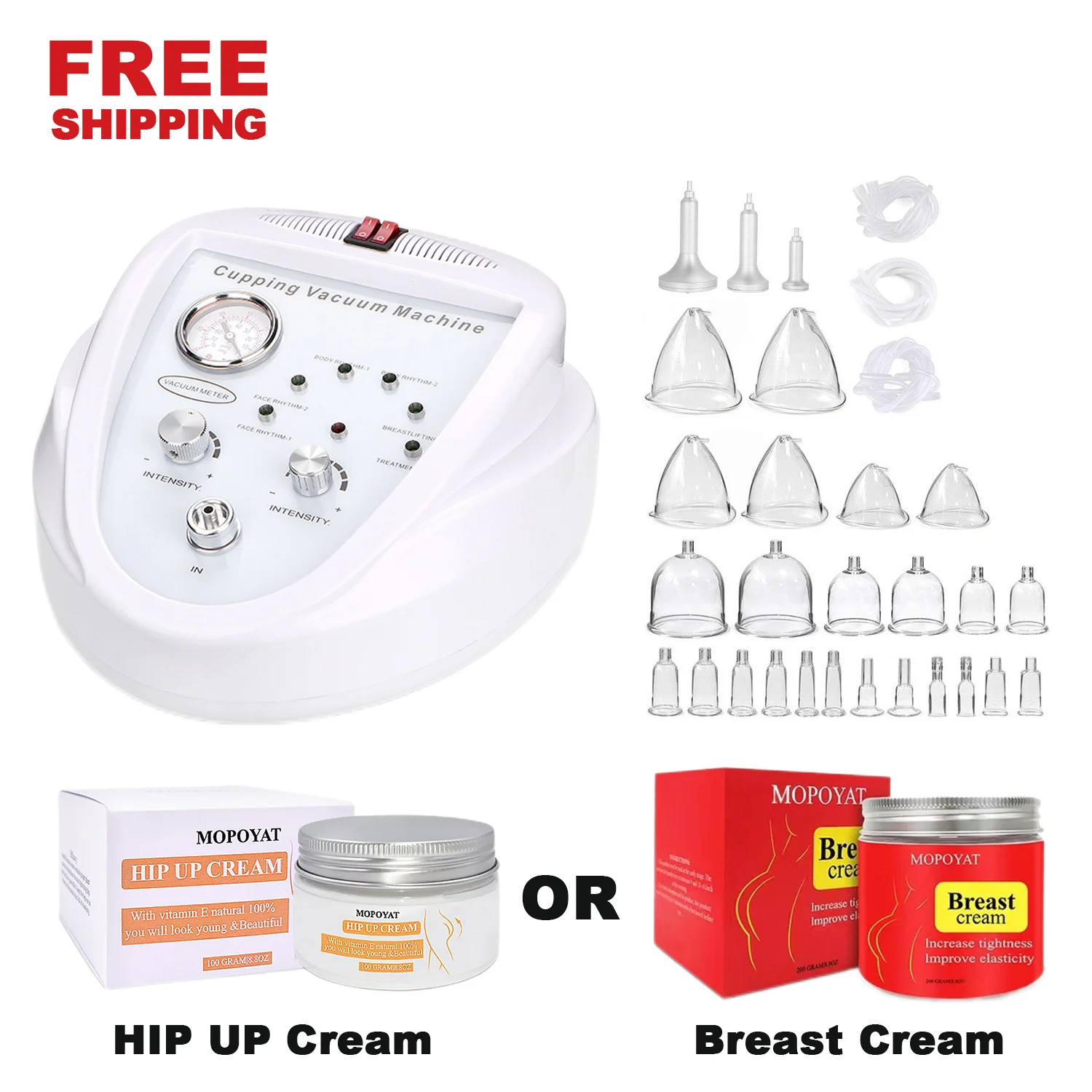 

Portable beauty home use vacuum butt lifting device Skin Care Breast Enlarge Back Cupping Scraping Machine