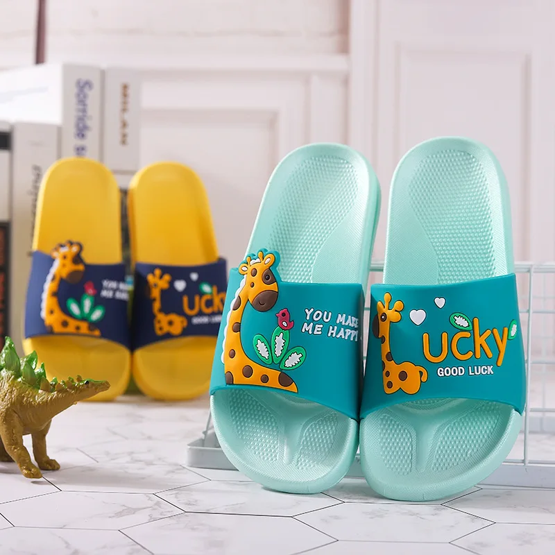 

New Kids Cartoon Unicorn Indoor Slippers Toddler Boys Girls Summer Home Flip Flops Children Bedroom Shoes Beach Wear Slipper