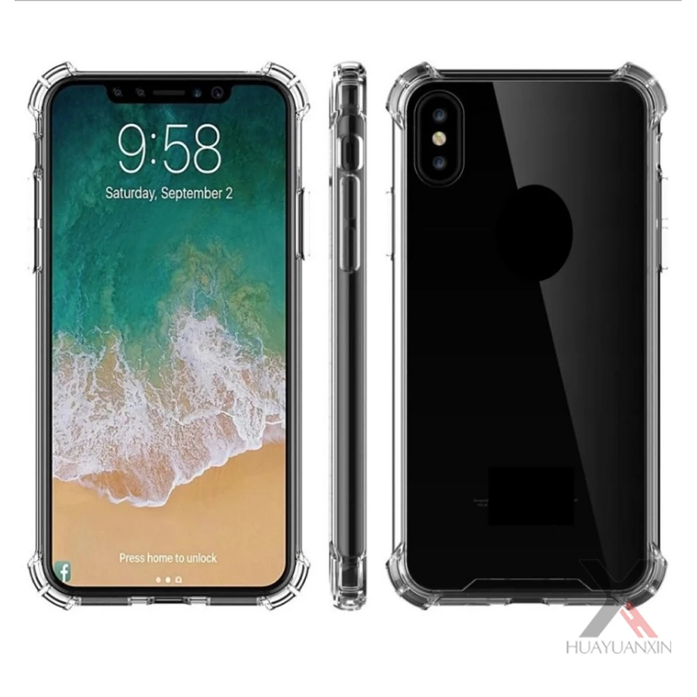 

2021 Waterproof Silicone Camera Protect 1.3mm Transparent High Clear Soft TPU Cell Mobile Phone Back Cover Case For Iphone XR