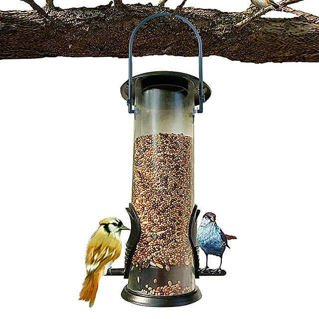 

Feeder Bird Wholesale Plastic Classic Cylinder Feeder Wild Bird Feeder, Army green