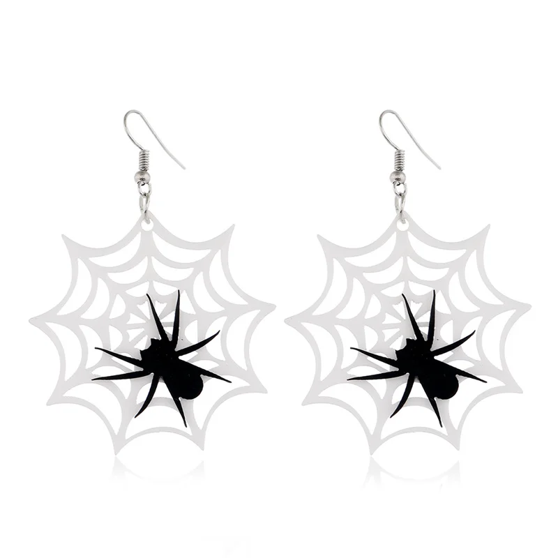 

Hobbyworker Popular Acrylic Spider Web Big Spider Earrings for Halloween Fun Spoof Jewelry Accessories E0024, Picture