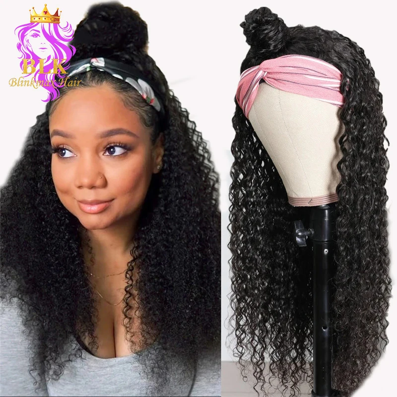

Best raw mink virgin hair grade 12a cuticle aligned virgin hair wigs afro kinky headband curly wig