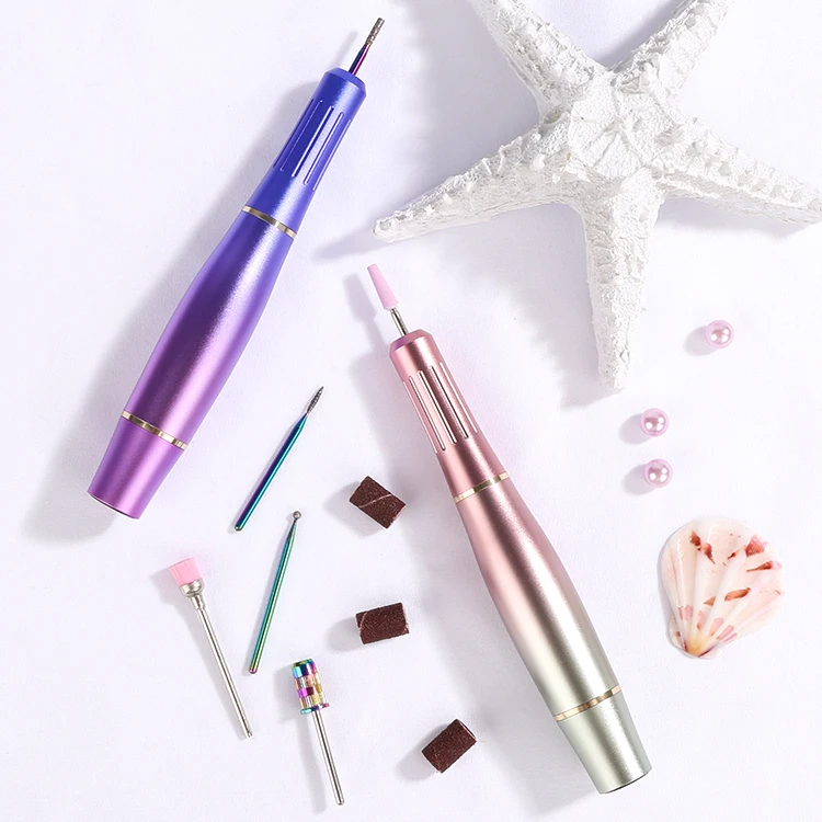 

Portable Mini pen Type Electric Sander Gradient Nail Drill New polisher manicure tool Stainless Steel Nail Polisher Manicure Set