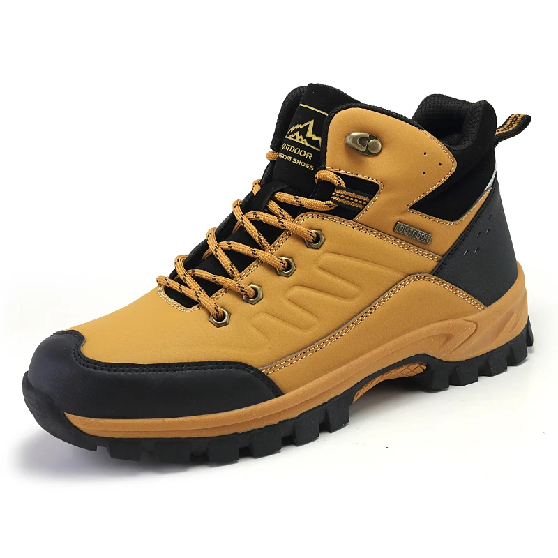 

Hot Warm Winter PU Leather Construction Work Boots Shoes For Men, Black,army green,camel