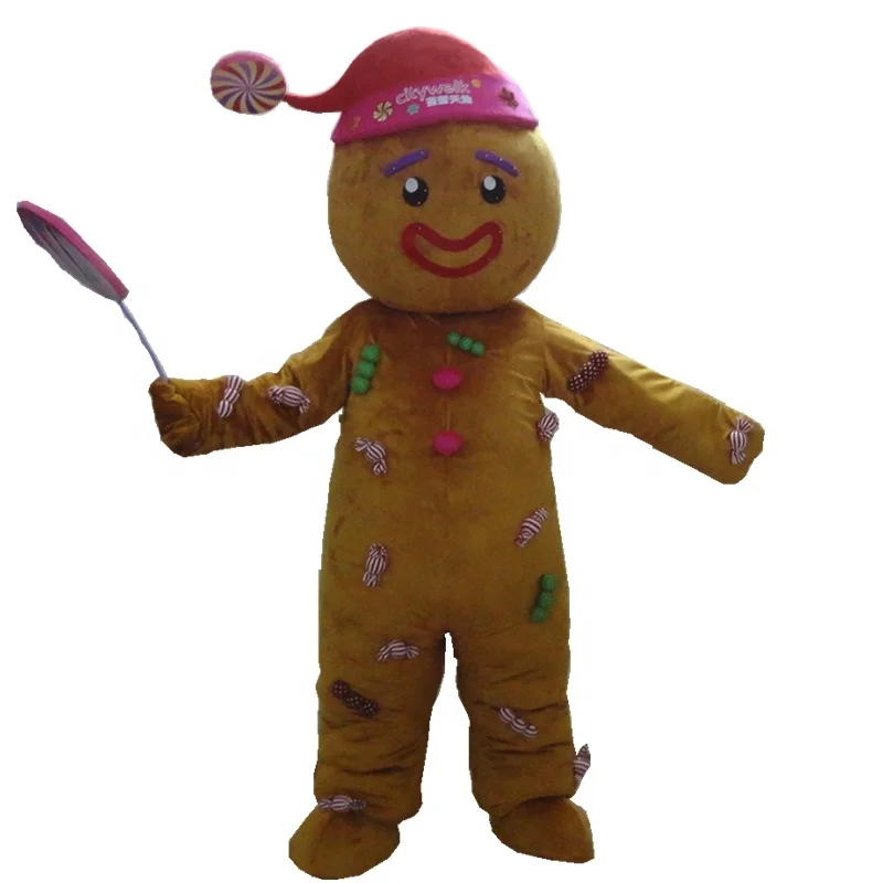 

New gingerbread man Christmas party costumes/cartoon mascot costume, As your requirement