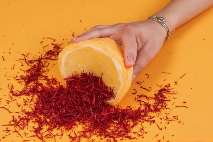 Saffron threads next to ADHD symptom checklist showing potential improvement areas