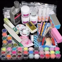 

Full set of nail set tools beginner shop home all kinds of multi-color glittery powder French nail beginner learning set