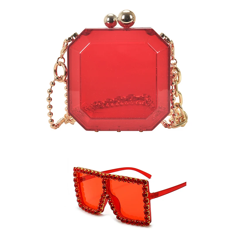 

Acrylic Purse And Shades Set Summer Jelly Purse With Sunglasses Clear Colorful Transparent Jelly Purse And Sunglasses Set
