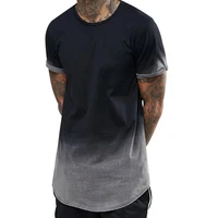 

Clothing manufacturer crew neck 100% cotton men curved hem dip dye t shirt