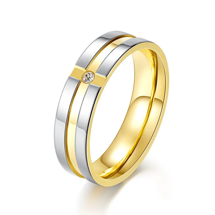 

Latest Stainless Steel High Polishing Luxury Cubic Zircon Criss Cross Ring Women Men