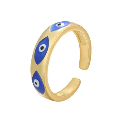 

Oil Drop Ring Color Drop Oil Eye Ring Blue Devil's Eye Bracelet Accessory Opening