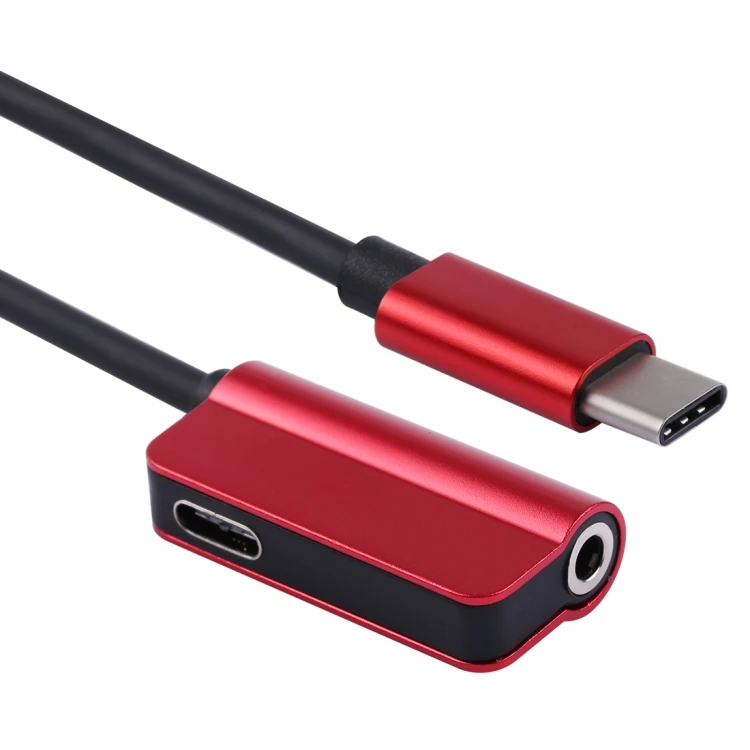 

2 in 1 Charging Cable Type-C Male to Type-C & 3.5mm Female Jack Headphone Converter Adapter
