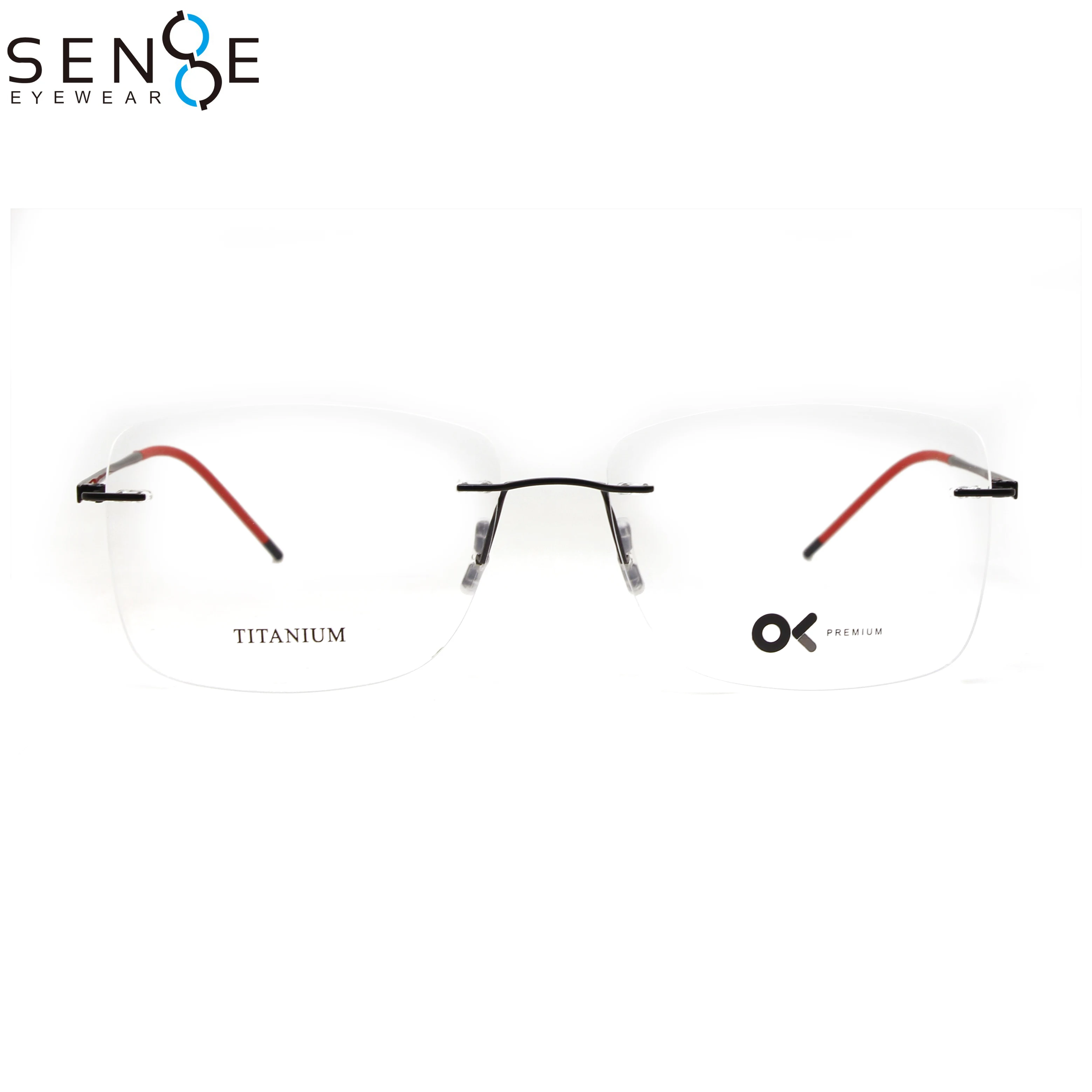 

rimless frames for men titanium optical frame 96302 optical glasses, 4 colors