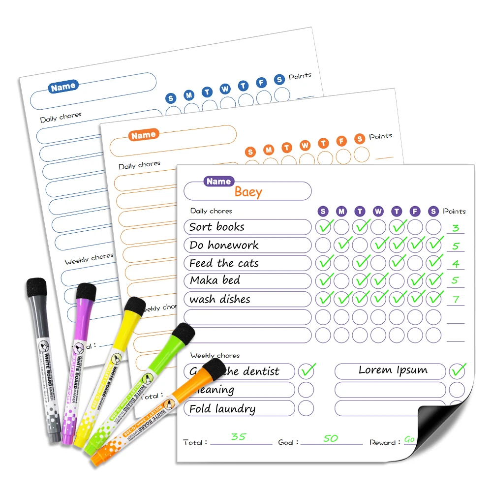 

2023 Classic style magnetic schedule schedule weekly whiteboard