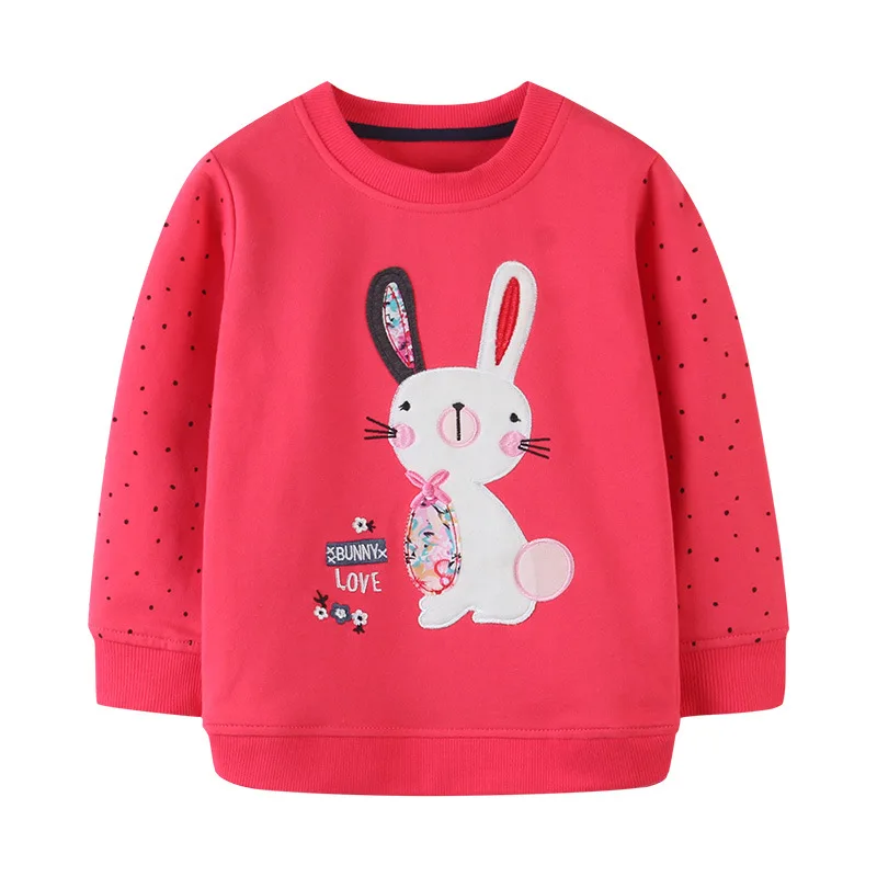 

Autumn Winter Kids Long Sleeve Toddler Hoodie Top Girls Clothes Applique Embroidery Cotton Kids Hoodies