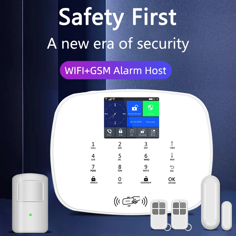 Hot selling gsm wifi alarm system with wireless motion sensor gsm security wireless smart security alarm system