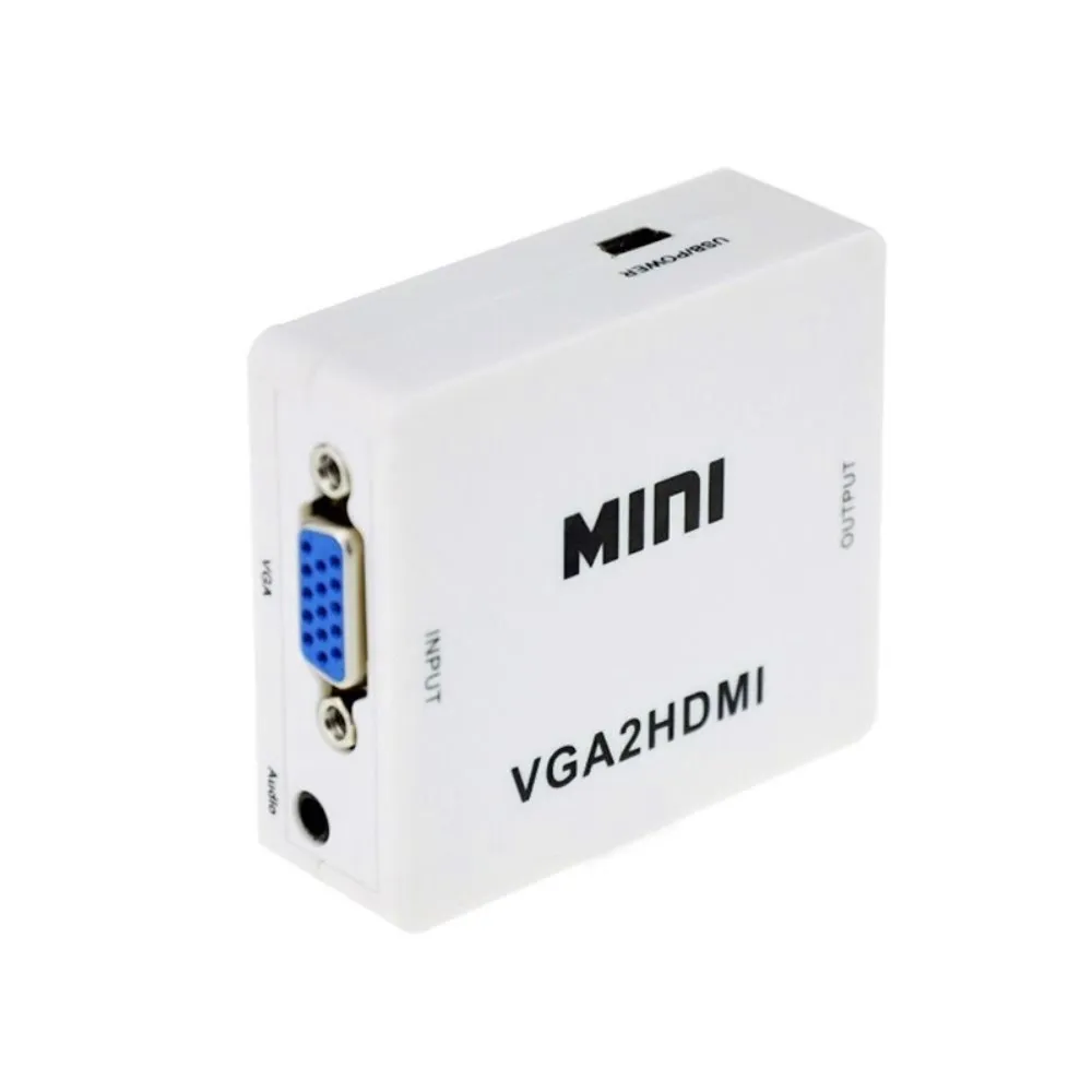 

Mini VGA to HDMl Converter Box 1080P VGA2HD Adapter For PC Laptop DVD to HDTV vga to HDMl, Black white