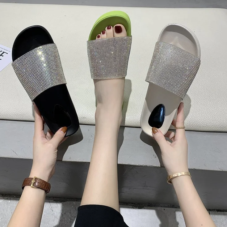 Best Sell Fashion Woman Glass Shoe Rhinestone Sandals Diy Full ...