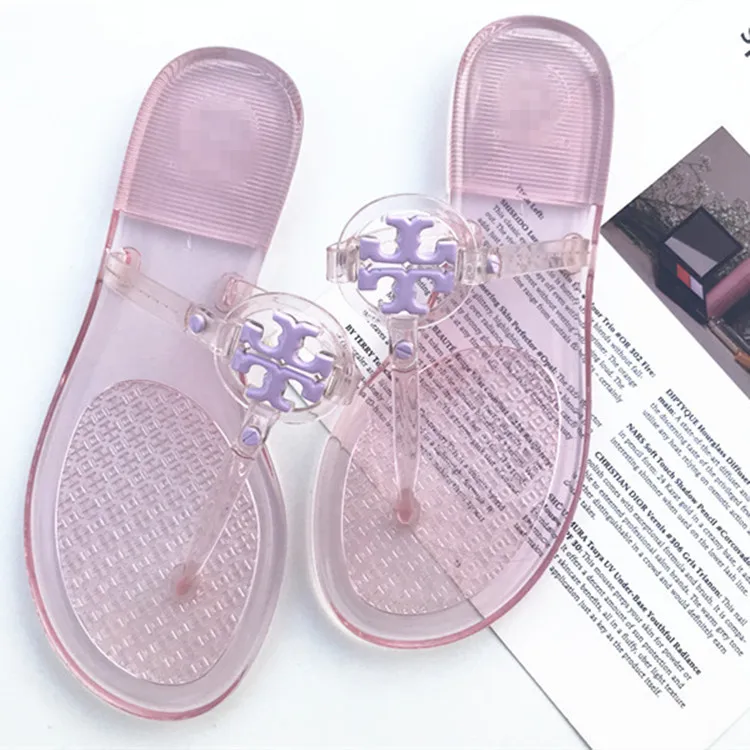

Whosale fashion Summer footwear 2022 TB fashion jelly ladies flip flop beach slippers latest new colors pvc women for girl