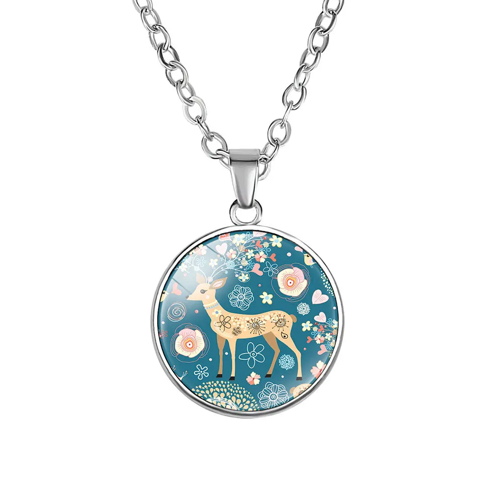 

Fashion christmas gift cartoon elk pendant necklace